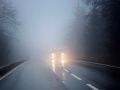 Highway Driving in fog on the highway