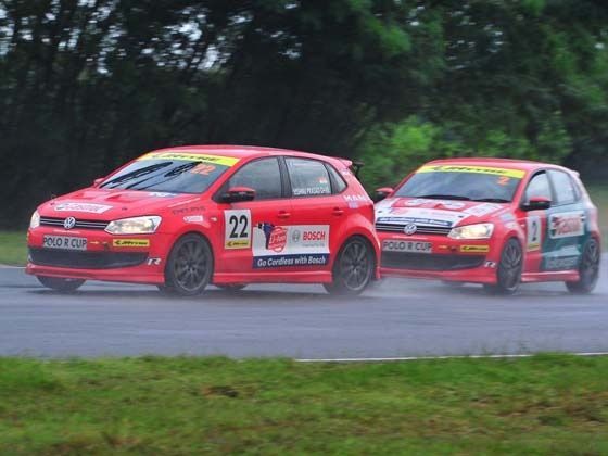Volkswagen Polo R Cup 2011 Champion Vishnu Prasad in Action during Race Two 