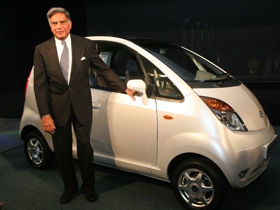 Ratan Tata with the Tata Nano Ratan Tata with the Tata Nano