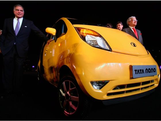Ratan Tata with the Tata Nano Ratan Tata with the Tata Nano