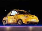 VW Beetle made of scrap metal displayed at Kala Ghoda festiv