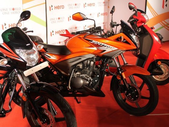 Hero MotoCorp range of bikes for 2012 showcased at the 2012 Auto Expo in Delhi