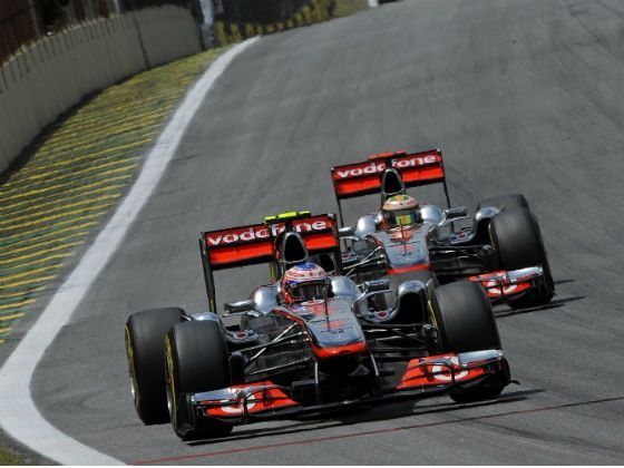 Jenson Button and Lewis Hamilton Mclaren F1