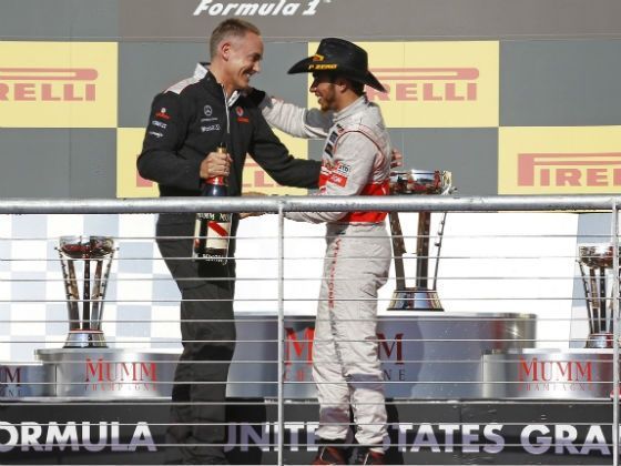 Martin Whitmarsh and Lewis Hamilton, McLaren F1
team, 2012 United States Grand Prix