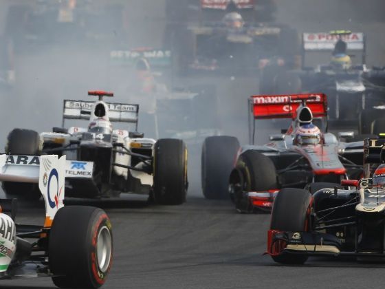 Kamui Kobayashi crashes at the 2012 Korean
GP