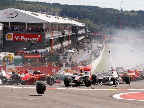 2012 Belgium GP first corner collision