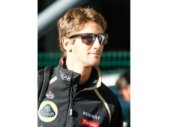 Romain Grosjean crashed out of the Belgian Grand Prix