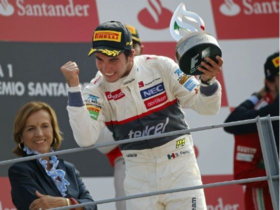 Sergio Perez finishes second at the 2012
Italian Grand Prix