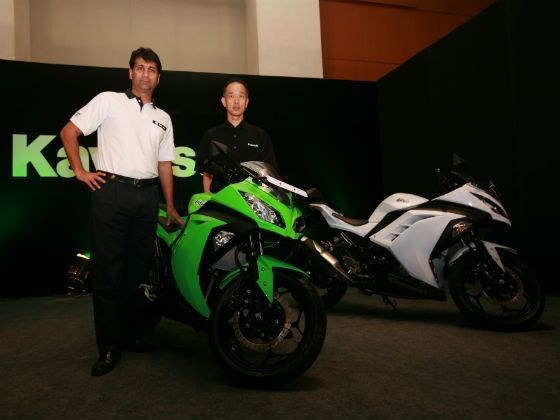 Rajij Bajaj posing with the Kawasaki Ninja 300