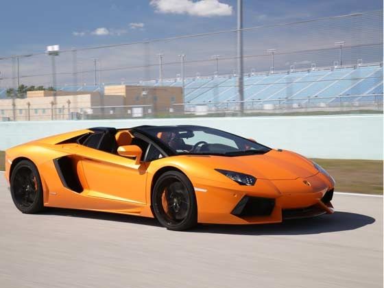 Lamborghini Aventador Roadster at the Homestead Speedway in Miami Lamborghini Aventador Roadster at the Homestead Speedway in Miami