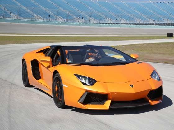 Lamborghini Aventador Roadster at the Homestead Speedway in Miami Lamborghini Aventador Roadster at the Homestead Speedway in Miami