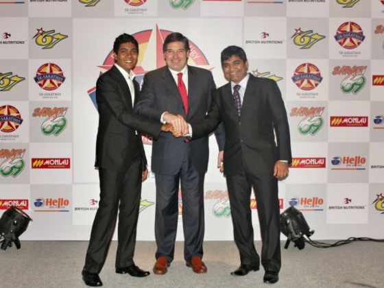 (L-R)Sarath Kumar,Jaime Serrano Executive Director, Monlau Competicion and Ramji Govindarajan Executive Director, SK-Sarath69 (L-R)Sarath Kumar,Jaime Serrano Executive Director, Monlau Competicion and Ramji Govindarajan Executive Director, SK-Sarath69
