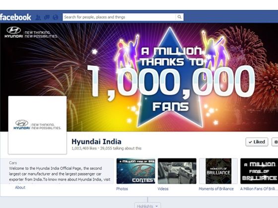 Hyundai India one million fb fans Hyundai India one million fb fans