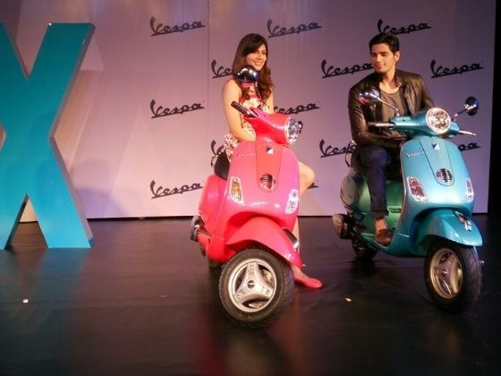 Vanya Mishra and Siddharth Malhotra at the launch of the new Vespa VX Vanya Mishra and Siddharth Malhotra at the launch of the new Vespa VX