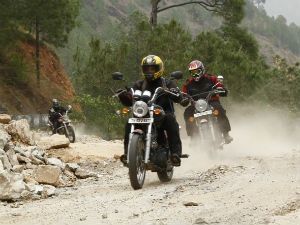 Riders in action at 2013 RE tour of Bhutan