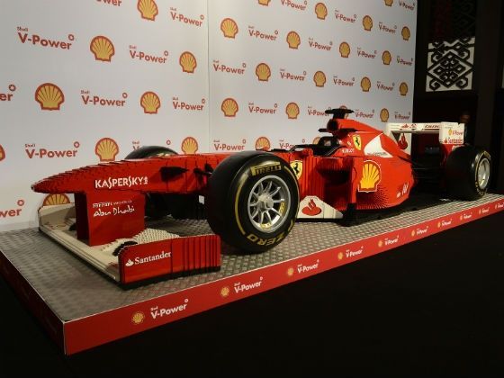 Lego brick life-size Ferrari 150 Italia model