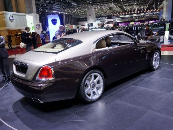 Rolls Royce Wraith on display at Geneva rear shot Rolls Royce Wraith on display at Geneva rear shot