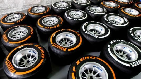 Pirelli F1 tyres P Zero White medium and P Zero Orange hard