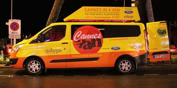 Ford custom van screening indie films at Cannes