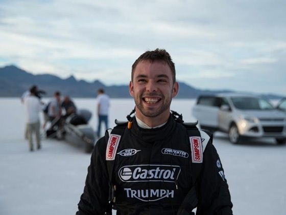 Former Moto2 rider Jason DiSalvo who will pilot the Castrol Rocket races Triumph motorcycles for a living and has also set AMA and FIM land speed records at the Bonneville Salt Flats Former Moto2 rider Jason DiSalvo who will pilot the Castrol Rocket races Triumph motorcycles for a living and has also set AMA and FIM land speed records at the Bonneville Salt Flats