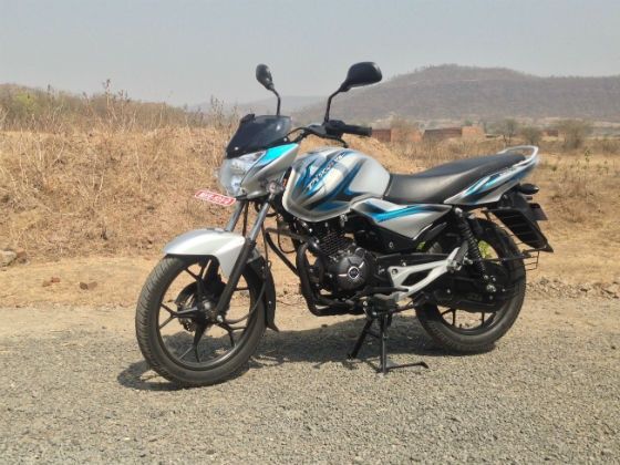 Bajaj Discover 125M review front shot Bajaj Discover 125M review front shot