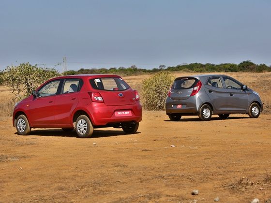 Datsun Go vs Hyundai Eon Comparison Rear Datsun Go vs Hyundai Eon Comparison Rear