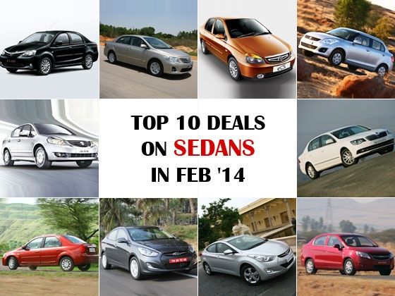 Top 10 deals on sedans in February 2014 Top 10 deals on sedans in February 2014