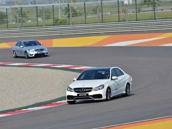 Mercedes E 63 AMG in action at the Buddh International Circuit Mercedes E 63 AMG in action at the Buddh International Circuit