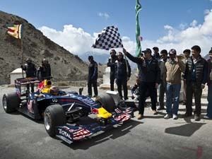 Red Bull Racing Car at Khardung La Red Bull Racing Car at Khardung La
