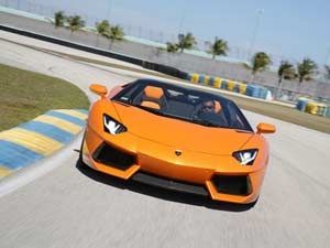 Lamborghini Aventador Roadster at the Homestead race track Lamborghini Aventador Roadster at the Homestead race track