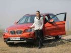 Dia Mirza with the new BMW X1 